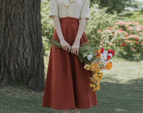 80年代怀旧复古港风连衣裙法式半身裙子两件...