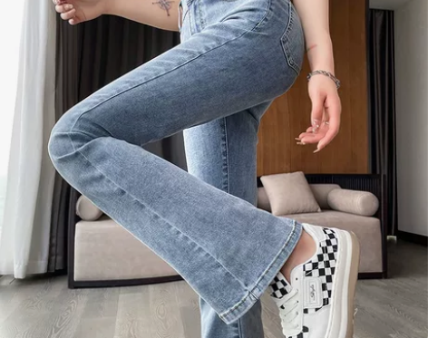 微喇牛仔裤女夏季薄款2022新款小个子高腰...