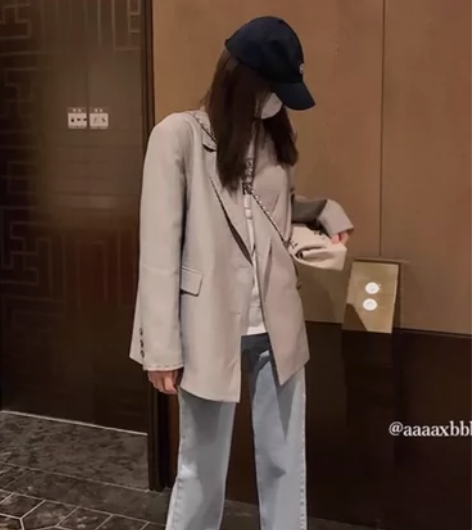 初秋crush浅色直筒小个子拖地裤复古蓝高...