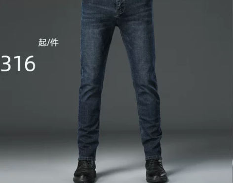 利郎牛仔 牛仔女裤裤男冬季厚款商务休闲裤2...