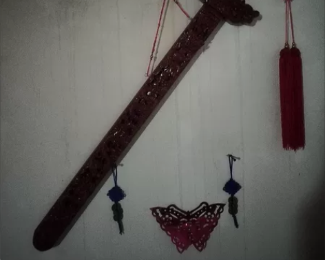 正宗肥城桃木剑挂件木雕摆件21cm搬家后才...