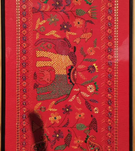 孟加拉纯手工高端真丝丝巾画70cm×40c...