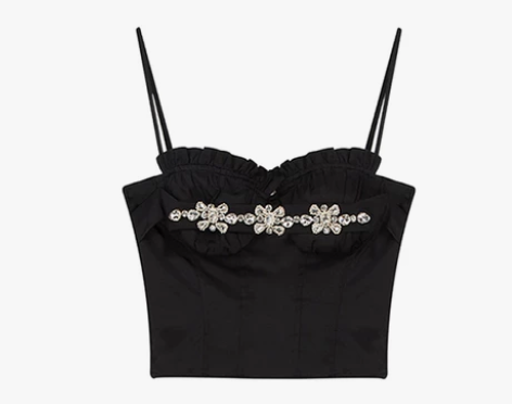 重工手缝钻吊带背心女夏装新款女时尚外穿潮短...