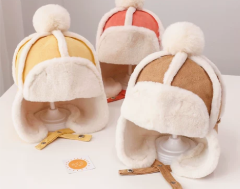 宝宝帽子秋冬季款保暖加厚女童可爱超萌男童毛...