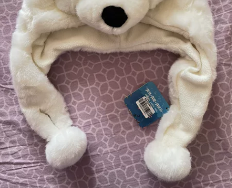 【全新】上海海昌海洋公园北极熊帽子毛绒帽 ...