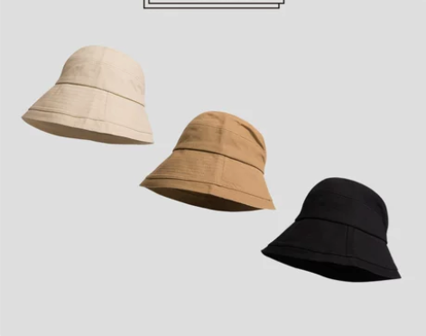 韩版小众盆帽女日本原宿纯色遮阳防晒帽子街头...