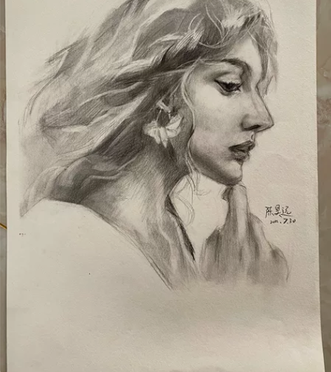 素描作品。53*38cm 感兴趣的话点“我...