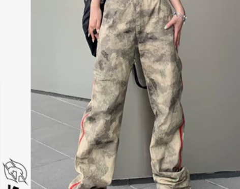 美式高街工装裤子女设计感小众秋季宽松阔腿休...