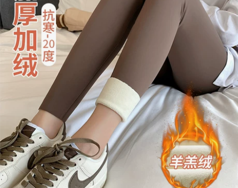 鲨鱼裤女士外穿秋冬季黑色打底裤加绒加厚紧身...