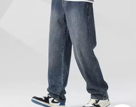 直筒阔腿牛仔裤男in