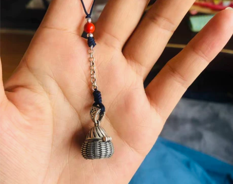 s925  纯银小香囊，可放小香丸，手机挂...