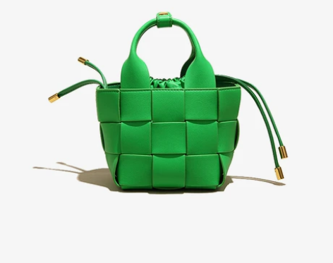 小众菜篮子女包真皮编织女牛皮单肩斜挎手提水...