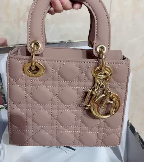 戴妃包 迪，奥 手提包斜挎包，磨砂粉色 闲...