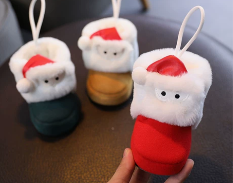 婴儿鞋冬季软底鞋加绒加厚保暖棉鞋圣诞款男女...