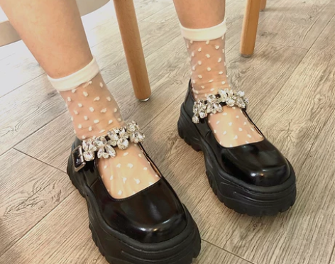 湖边边同款水钻玛丽珍鞋女法式单鞋新款浅口一...