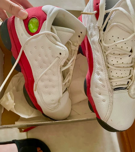 乔丹 乔13 白红配色 38码 正品 原盒