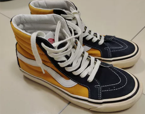 万斯 vans 黄蓝配色 高帮板鞋 40码...