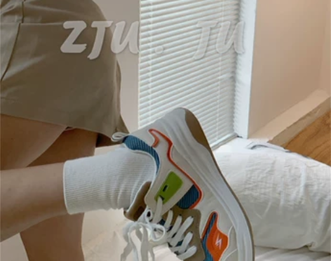 飞跃小众设计女鞋华夫鞋2022夏季新款透气...