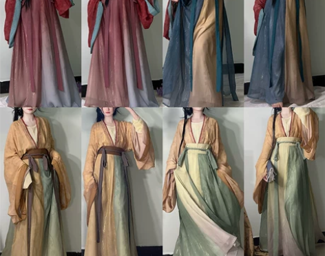 南阁原创【三里秋】魏晋南北朝褶衣一片式交窬...