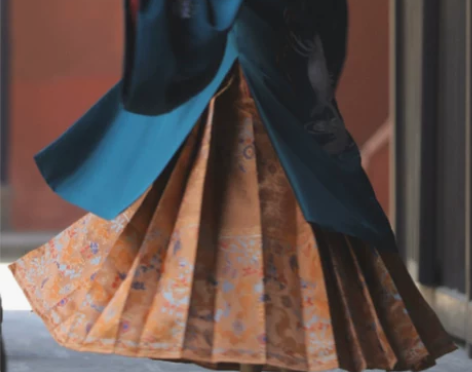 兰若庭 汉服 妆花马面 胡萝卜色 M码 全...