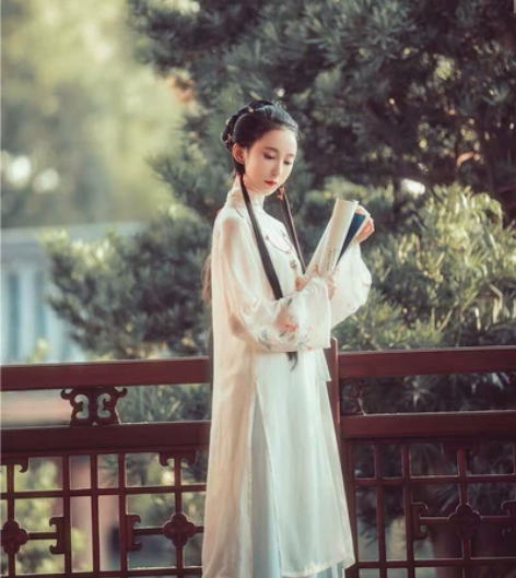 绝版Xd价兰若庭汉服海棠春立领纱衫绣花渐变...