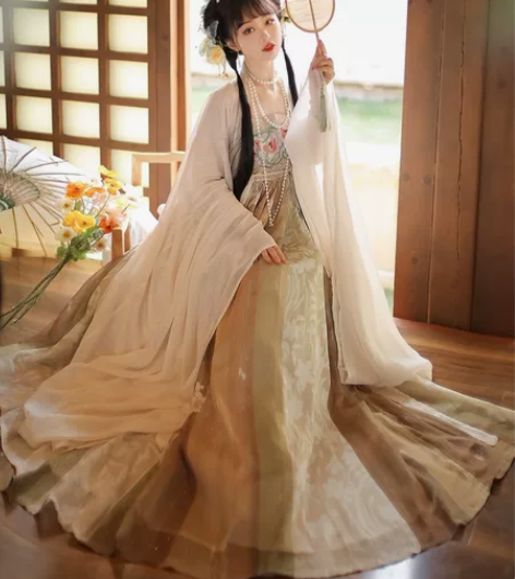 【春有约】茗月萱唐制诃子裙汉服女大袖衫刺绣...