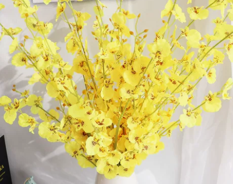 清新落地仿真花跳舞兰套装家居客厅落地装饰插...