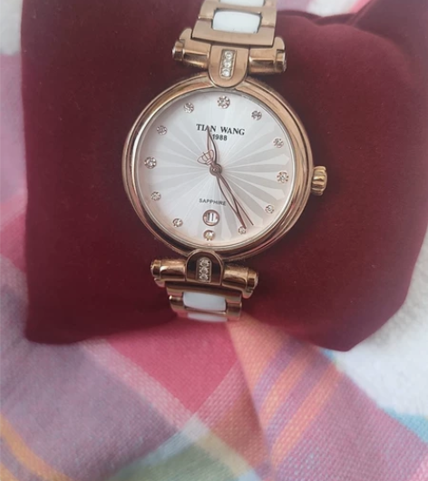 天王手表女士腕表时尚镶钻石英表陶瓷带防水 ...