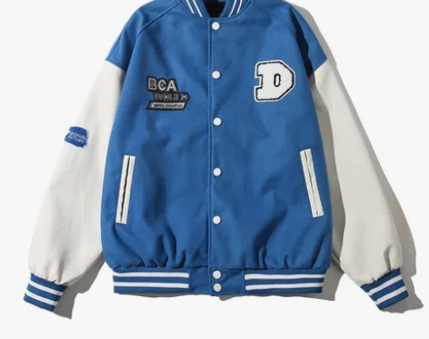 棒球服毛呢拼接长袖夹克字母棒球世家刺绣夹克...