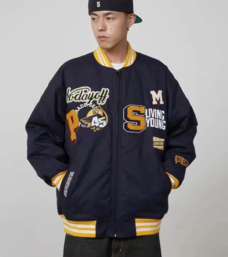 s45绝版大学风格刺绣棒球夹克棒球服外套 ...
