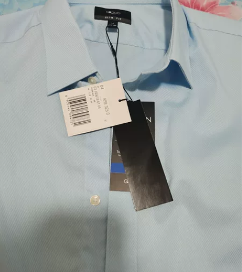 全新G2000男士短袖浅蓝色修身商务衬衫，...