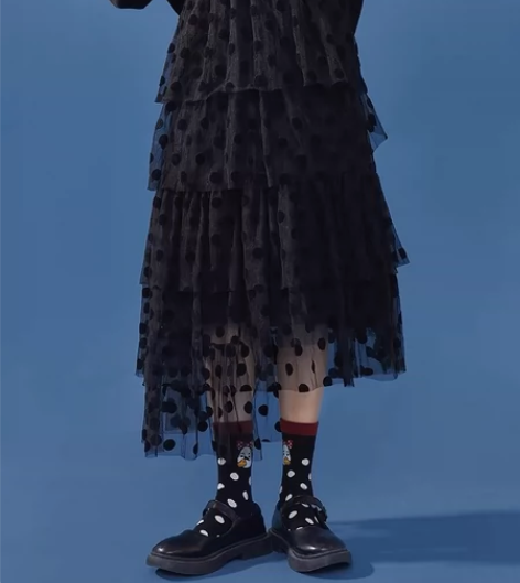 阔色不规则波点裙 蛋糕裙 九成新 包邮 低...