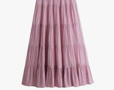 初恋氛围感蕾丝花边拼接蛋糕裙高腰显瘦A字半...