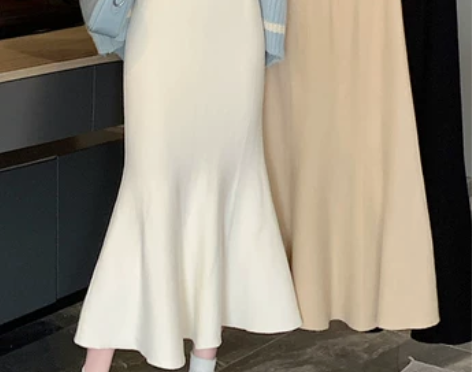 针织半身裙女秋冬设计感小众高腰显瘦裙子小个...