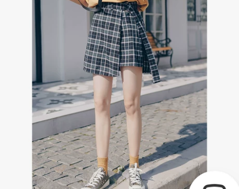 高腰学院风百搭开叉裙子女松紧腰小短裙夏季日...