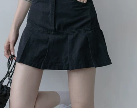 大码粉色牛仔半裙甜辣风裙子微胖包臂裙半身裙...