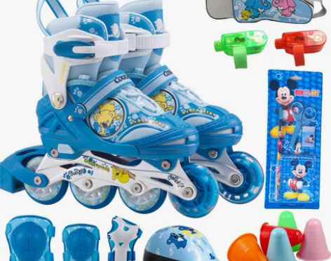 美洲狮轮滑鞋正品 溜冰鞋儿童全套装 男女旱...