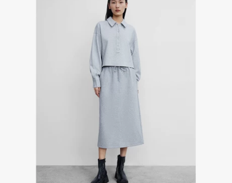 UR2022夏季新品女装休闲运动风开衩中长...