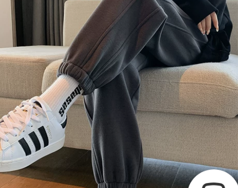 休闲裤女 哈伦裤休闲裤新年深灰运动女新款2...