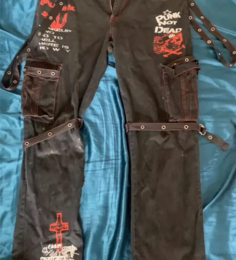 朋克摇滚重金属HEAVY ROCK长裤PU...