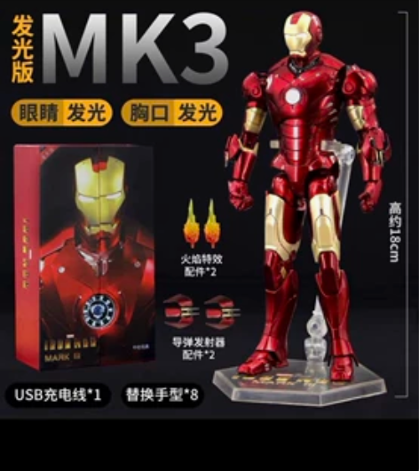 中动mk3钢铁侠漫威复仇者联盟手办男生人偶...