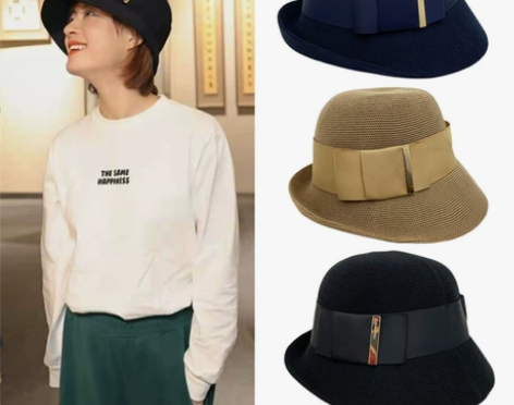 出口日本2021娘娘同款针织渔夫帽子女春夏...