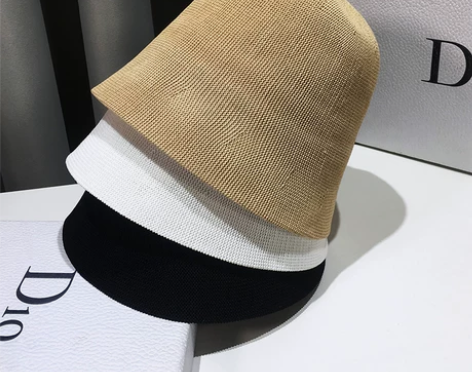 网红款棉麻渔夫帽子女夏季百搭遮脸日系钟型自...