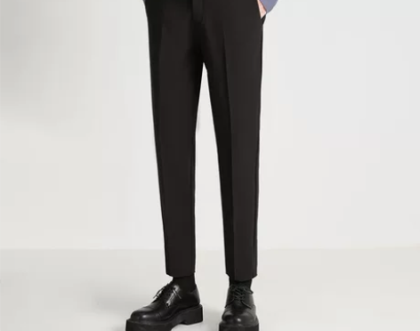 【礼遇价】秋冬厚款九分西装裤子男垂感修身小...