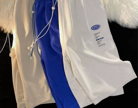 胖胖哥华夫格短裤男士欧美街头风潮牌大码裤子...