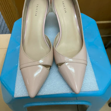 色非单鞋，36码，跟高6cm，浅粉色，非常...