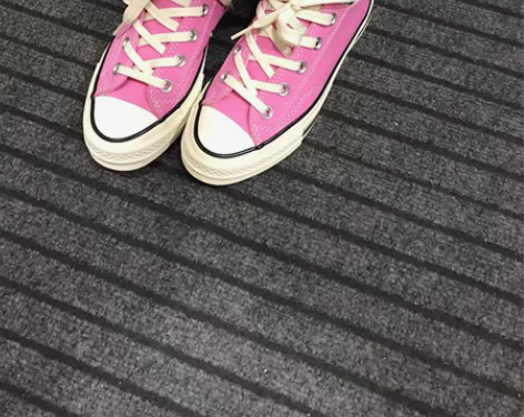 匡威新款低帮帆布鞋 芭比粉  高品质 下地...