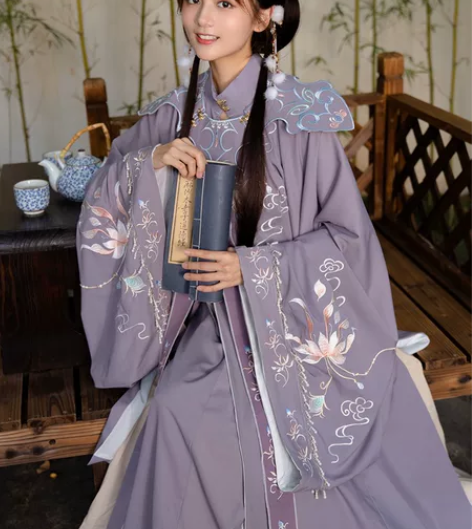 (出)清梳原创汉服西府幽兰,明制带云肩 裙...