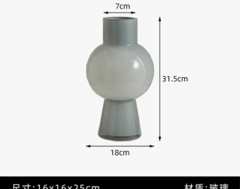 复古玻璃花瓶摆件客厅插花ins风水养高级感...