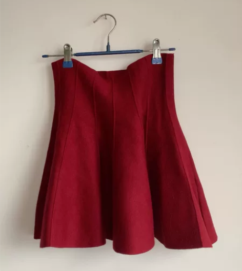 红色羊毛针织短裙女秋冬高腰百搭半身裙a字裙...